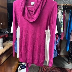 Jaclyn Smith Pink Cowl Neck Sweater Cozy Knit